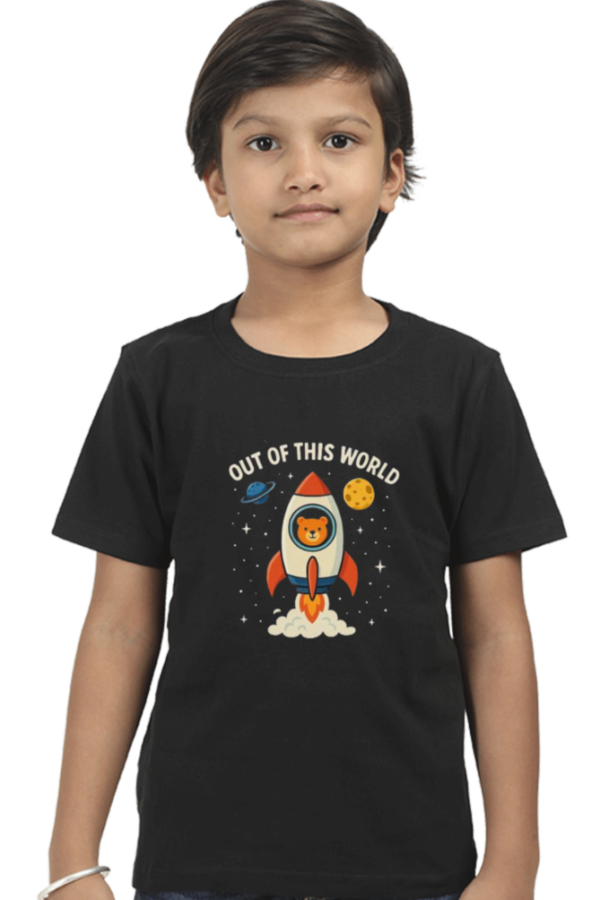 Black 🚀 Out of This World Kids' T-Shirt – Cool Space Theme Tee for Boys