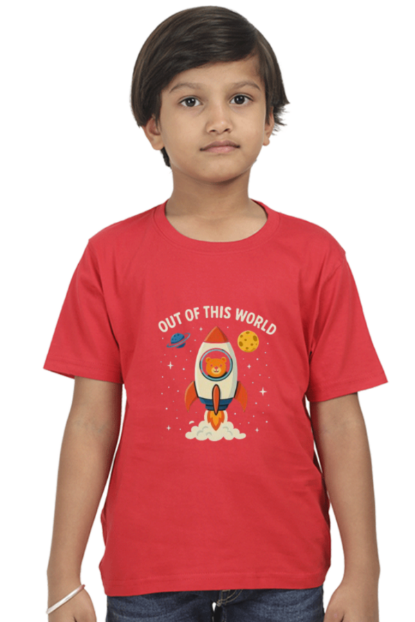 Red 🚀 Out of This World Kids' T-Shirt – Cool Space Theme Tee for Boys
