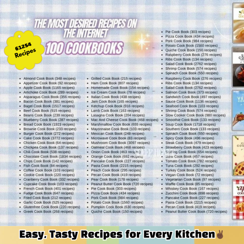 100-In-1 Ultimate Cookbook Bundle | Easy, Tasty Recipes for Every Kitchen