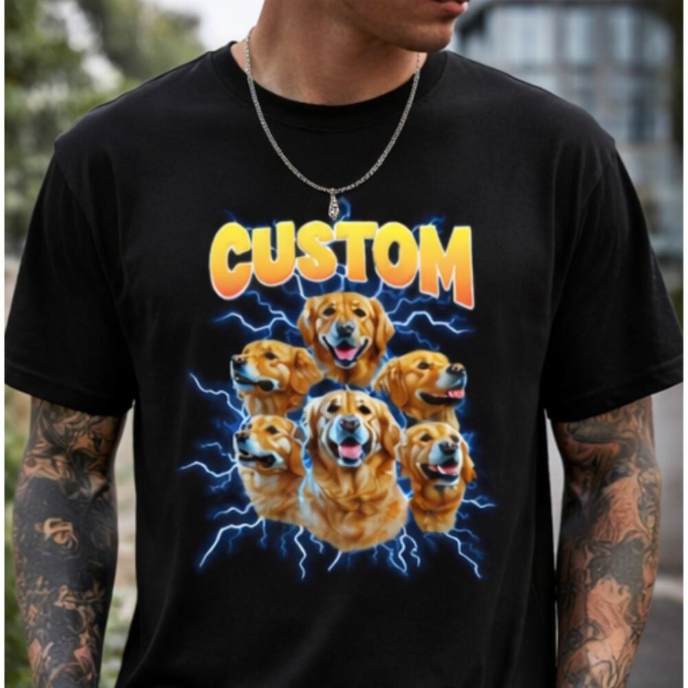 Custom Golden Retriever Graphic T-Shirt – Premium 100% Cotton 180 GSM Unisex Tee | Dog Lover Stylish Printed Tee | Comfortable Everyday Wear