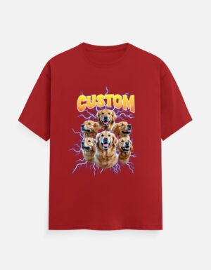 Custom Golden Retriever Graphic T-Shirt – Premium 100% Cotton 180 GSM Unisex Tee | Dog Lover Stylish Printed Tee | Comfortable Everyday Wear