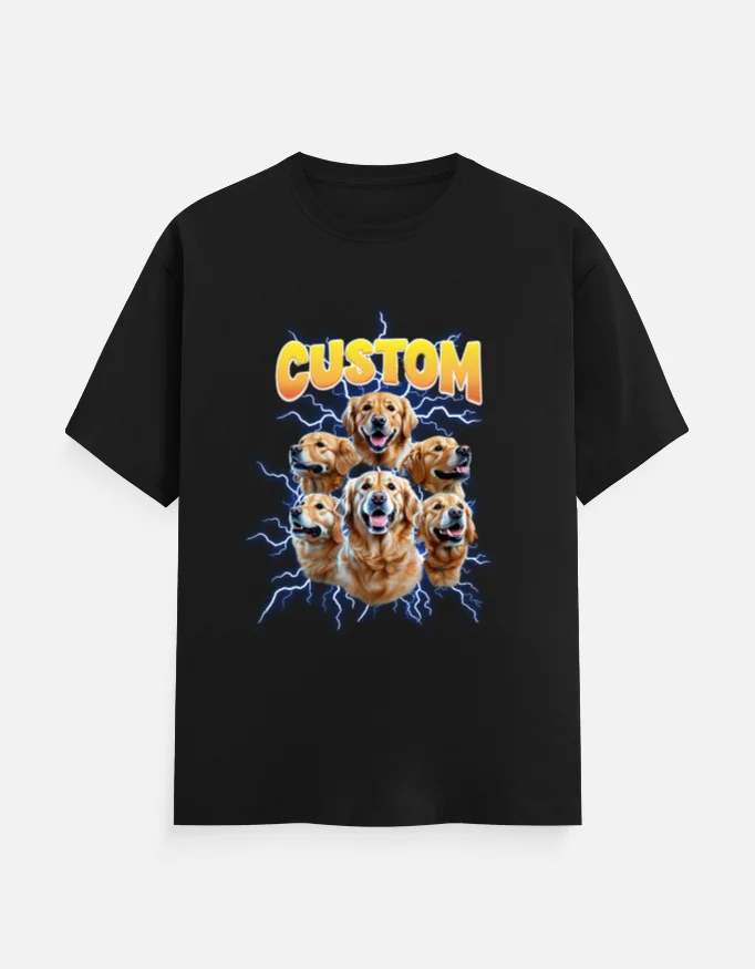 Custom Golden Retriever Graphic T-Shirt – Premium 100% Cotton 180 GSM Unisex Tee | Dog Lover Stylish Printed Tee | Comfortable Everyday Wear